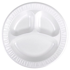 Schuim bord Foam "Concofde" 3 C. wit Ø26 cm (500 stuks)
