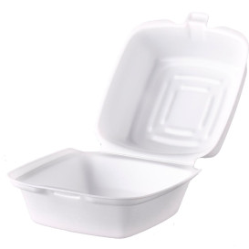Boîte à HAMBURGER FOAM Blanc 130x130x80mm (125 Unités)