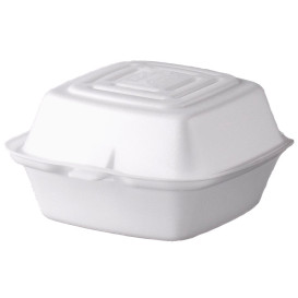 Boîte à HAMBURGER FOAM Blanc 130x130x80mm (125 Unités)