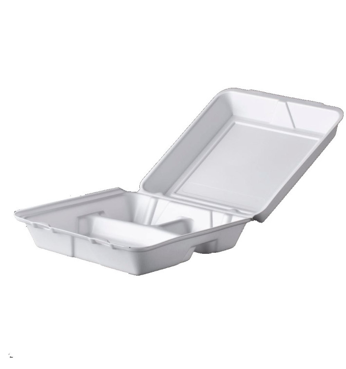 Boîte en FOAM MenuBOX 3 C. Blanc 240x235mm (200 Unités) Boîte en FOAM MenuBOX 3 C. Blanc 240x235mm (200 Unités)