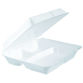 Boîte en FOAM MenuBOX 3 C. Détachable Blanc 240x235mm (100 Utes)