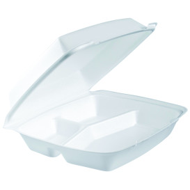 Boîte en FOAM MenuBOX 3 C. Blanc 240x235mm (200 Utes)