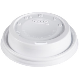 Plastic Deksel PS "Cappuccino" wit Ø8,1cm (100 stuks) 