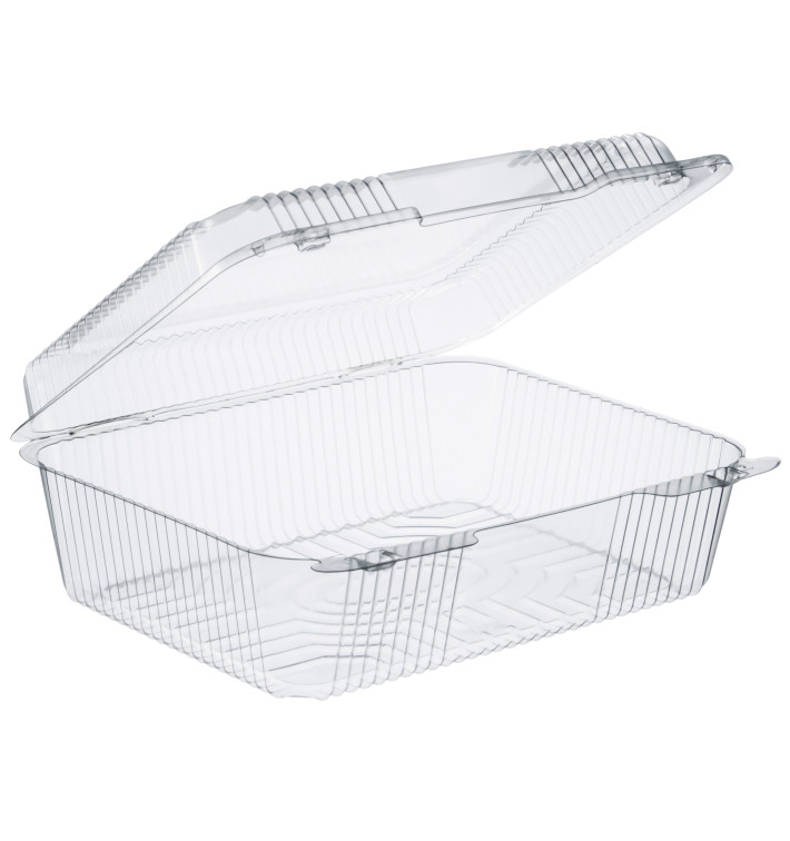 Plastic scharnierende Deli-Container OPS "StaenLock" transparant 2760ml (100 stuks) Plastic scharnierende Deli-Container OPS "StaenLock" transparant 2760ml (100 stuks)
