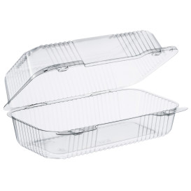 Barquette Plastique OPS "StayLock" charnière Transp. 878ml (250 Utés)