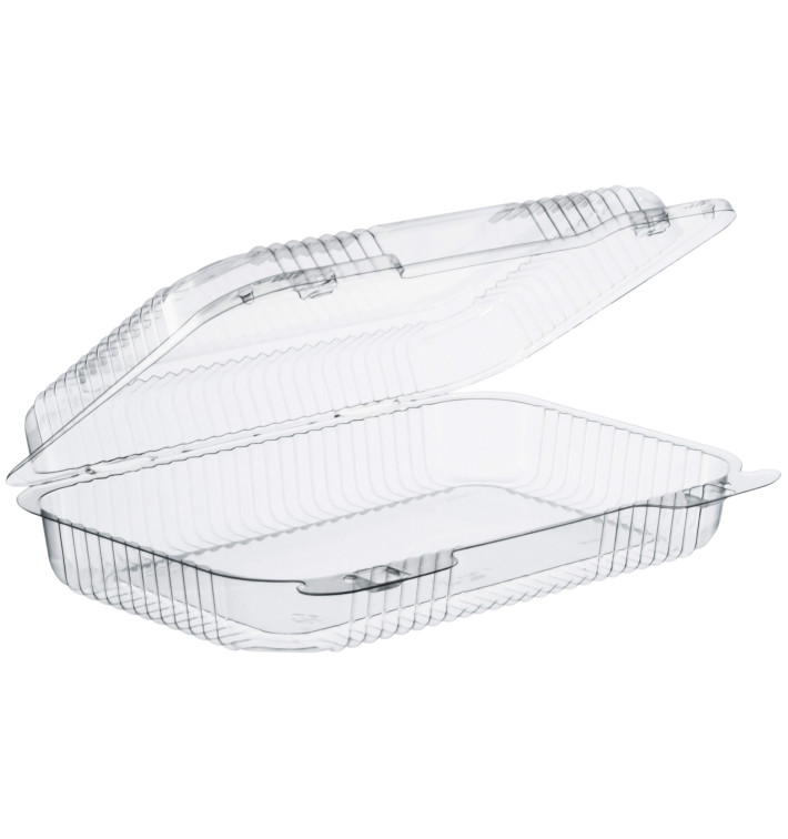 Plastic scharnierende Deli-Container OPS "StaenLock" transparant 991ml (250 stuks)
