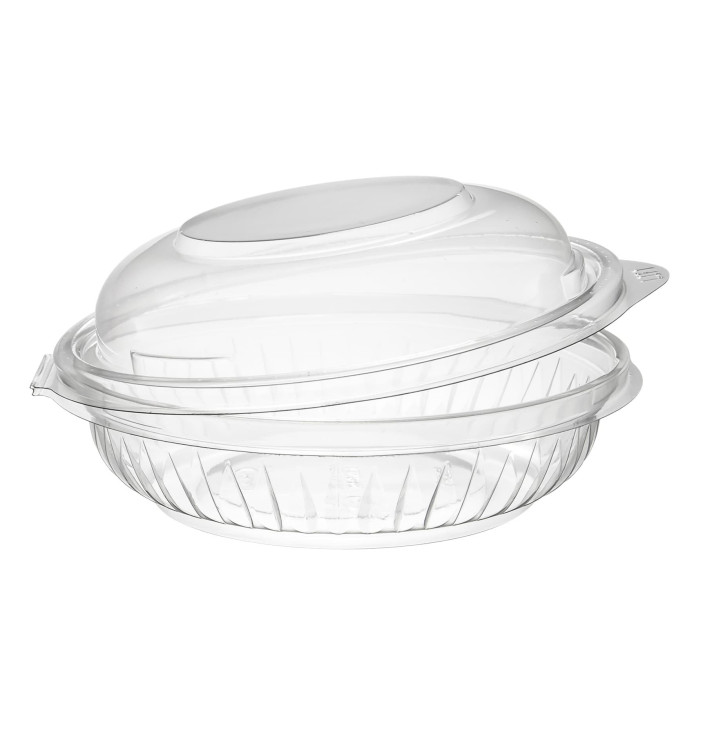 Plastic scharnierende Saladekom PET"Presentatiekom" hoog koepel Deksel 240ml (75 stuks) Plastic scharnierende Saladekom PET"Presentatiekom" hoog koepel Deksel 240ml (75 stuks)