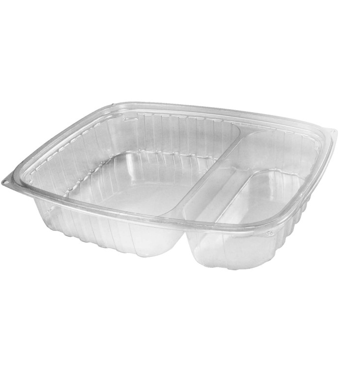 Plastic deli Container OPS "transparantPac" 2 Compartmenten transparant 887ml (63 stuks) Plastic deli Container OPS "transparantPac" 2 Compartmenten transparant 887ml (63 stuks)