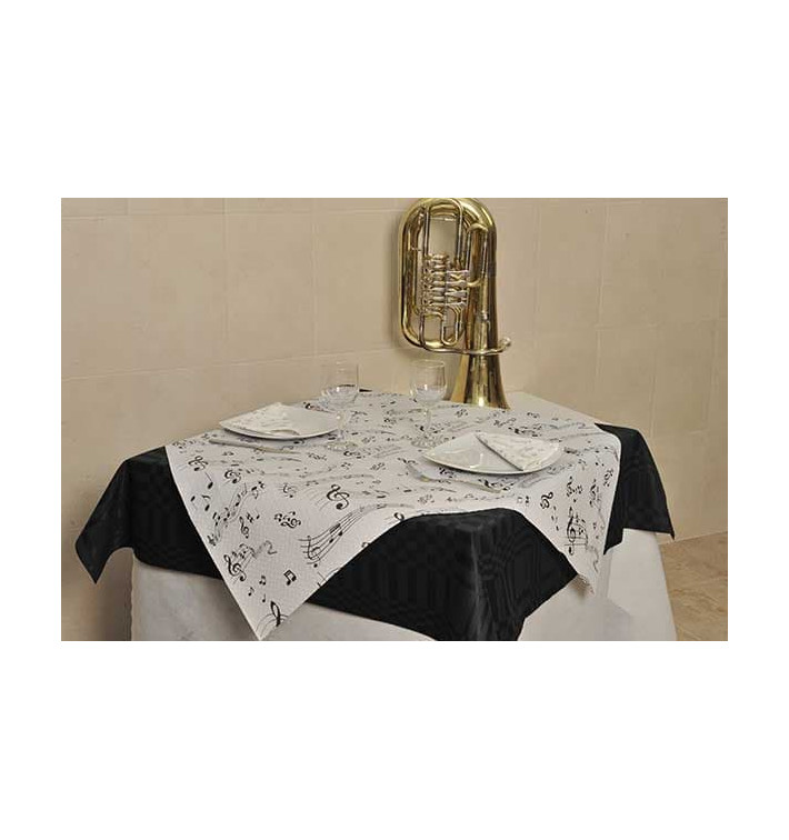 Voorgesneden papieren tafelkleed "musical" 37g 1x1m (400 stuks) 