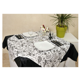 Nappe en papier 1x1m Cachemire Noir 37g (400 Unités)