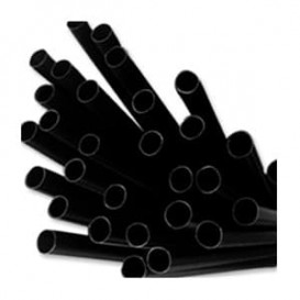 Plastic recht PS rietje voor Frappé zwart Ø0,8cm 25cm (1000 stuks)