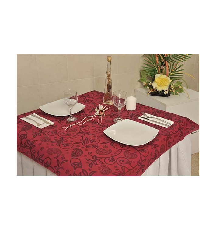 Nappe PP Non-Tissé Bordeaux "Cachemire" 120x120cm (150 Utés) Nappe PP Non-Tissé Bordeaux "Cachemire" 120x120cm (150 Utés)