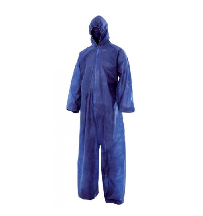 Wegwerp plastic overall "TST" PP capuchonrits maat XXL blauw (50 stuks) Wegwerp plastic overall "TST" PP capuchonrits maat XXL blauw (50 stuks)