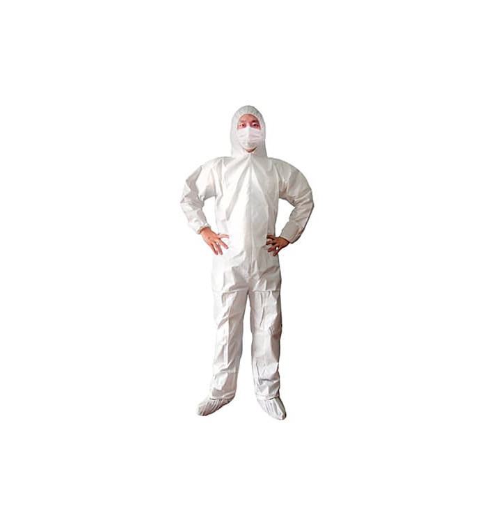 Wegwerp plastic overall "TST" PP capuchonrits maat XL (50 stuks) Wegwerp plastic overall "TST" PP capuchonrits maat XL (50 stuks)