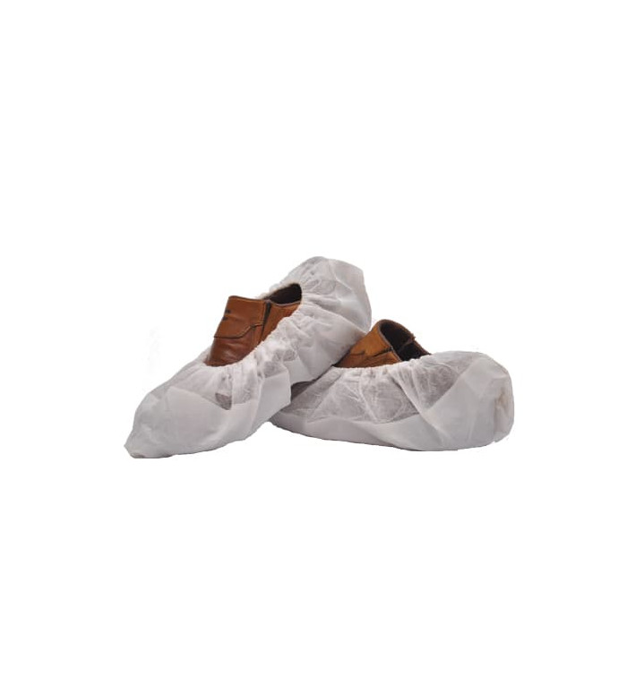 Wegwerp plastic schoen omhulsel met versterking van de tong TST PP CPE wit (500 stuks) Wegwerp plastic schoen omhulsel met versterking van de tong TST PP CPE wit (500 stuks)