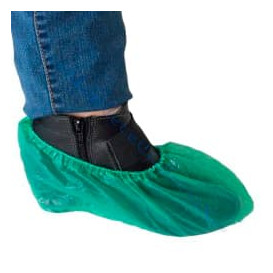 Wegwerp plastic schoen omhulsel PE CPE G160 groen (100 stuks)