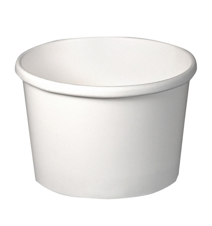 Pot en Carton Blanc 8Oz/273ml Ø9,1cm (500 Unités) Pot en Carton Blanc 8Oz/273ml Ø9,1cm (500 Unités)