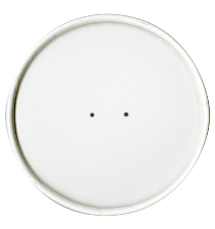 Couvercle Plat en Papier Blanc Ø11,7cm (25 Unités)