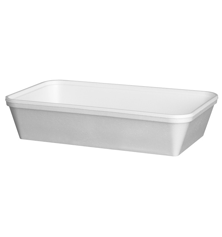 Barquette Rectangulaire en Foam Blanc 970ml (200 Unités) Barquette Rectangulaire en Foam Blanc 970ml (200 Unités)