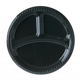Assiette Plastique Party PS Plate Noir 3C Ø260mm (500 Unités)