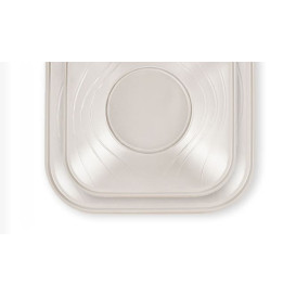 Assiette Plastique PP "X-Table" Carré Perle 180mm (8 Utés)