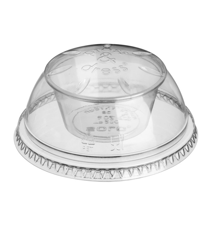 Plastic Deksel met Portie beker PET Kristal "Press&Dress" Ø9,2cm (50 stuks) Plastic Deksel met Portie beker PET Kristal "Press&Dress" Ø9,2cm (50 stuks)