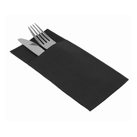 Serviette Kangourou en Airlaid Noir 33x40cm (480 Unités)