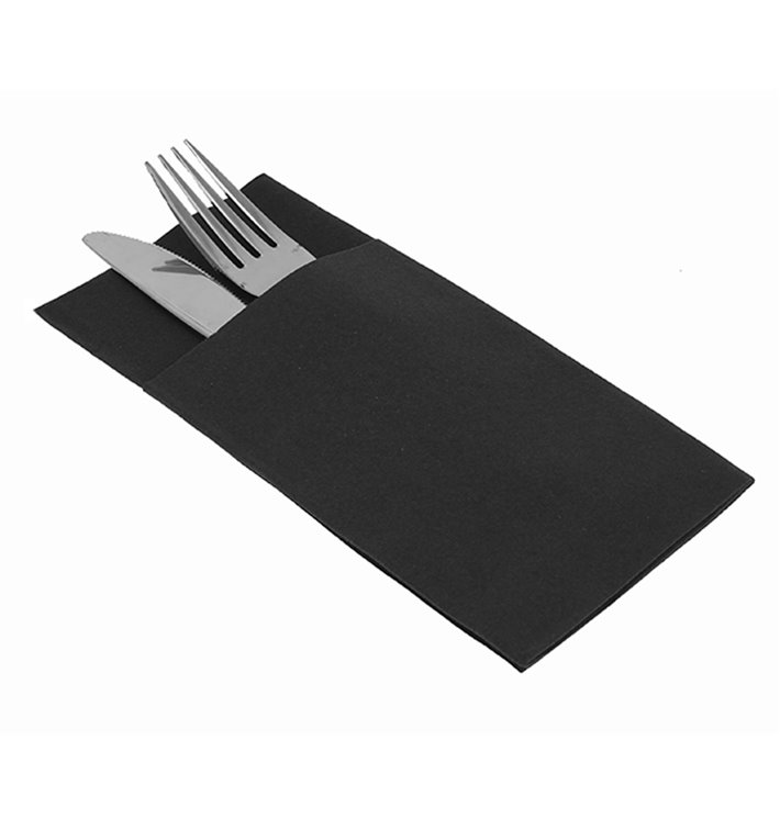 Serviette Kangourou en Airlaid Noir 33x40cm (30 Unités) Serviette Kangourou en Airlaid Noir 33x40cm (30 Unités)