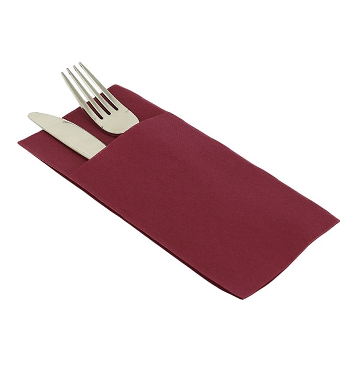 Zakvouw papieren airlaid servetten Kanguro bordeauxrood 33x40cm (30 stuks) Zakvouw papieren airlaid servetten Kanguro bordeauxrood 33x40cm (30 stuks)