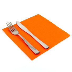 Serviette de table en papier couleur orange 40x40 INFIBRA 1/4