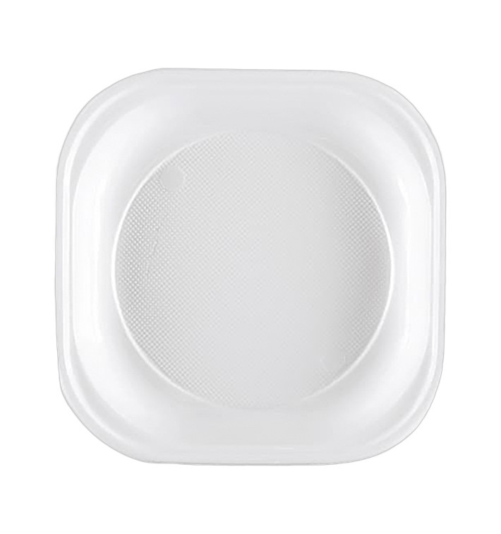 Assiette Plastique PS Carrée Blanc 200x200mm (1000 Utés) Assiette Plastique PS Carrée Blanc 200x200mm (1000 Utés)