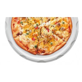Plastic bord PS voor Pizza wit 32 cm (100 stuks) 