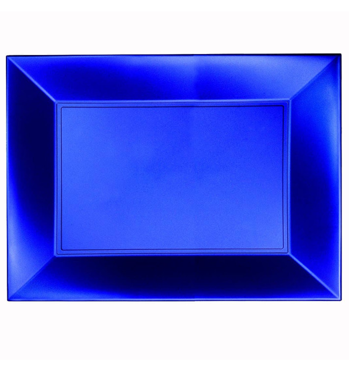 Plateau Plastique Bleu Nice Pearl PP 345x230mm (60 Utés)