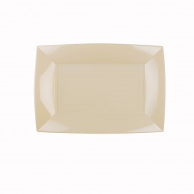 Plastic dienblad microgolfbaar crème "Nice" 28x19cm (12 stuks) 