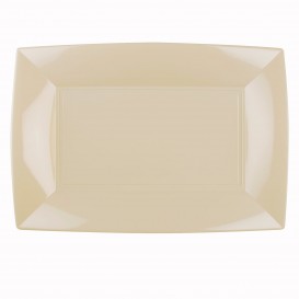 Plastic dienblad microgolfbaar crème "Nice" 34,5x23cm (60 stuks)