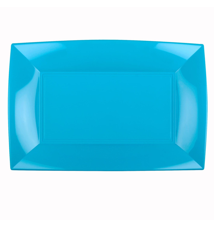 Plateau Plastique Turquoise Nice PP 345x230mm (6 Utés)