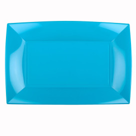 Plateau Plastique Turquoise Nice PP 345x230mm (60 Utés)