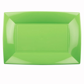 Plateau Plastique Vert citron Nice PP 345x230mm (6 Utés)