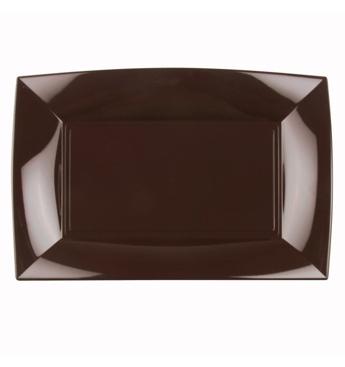 Plateau Plastique Marron Nice PP 345x230mm (6 Utés) Plateau Plastique Marron Nice PP 345x230mm (6 Utés)