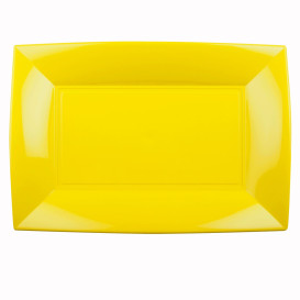 Plateau Plastique Jaune Nice PP 345x230mm (6 Utés)