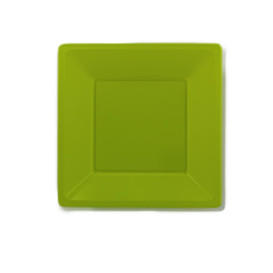 Assiette Plastique Carrée Plate Pistache 170mm (5 Utés)