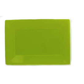 Plateau Plastique Pistache Rectang. 330x225mm (3 Utés)