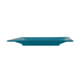 Assiette Plastique Carrée Plate Turquoise 170mm (750 Utés)