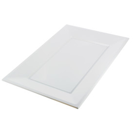 Plateau Plastique Blanc Rectang. 330x 225mm (25 Unités)