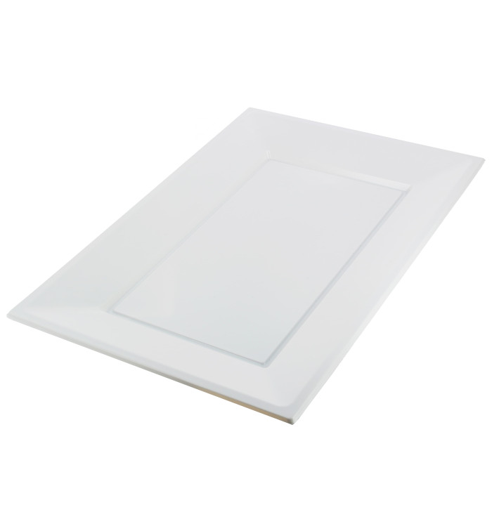 Plateau Plastique Blanc Rectang. 330x 225mm (25 Unités)