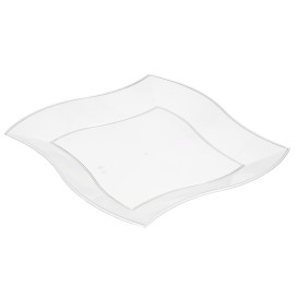 Assiette Plastique Plate Ondulée Blanche 230mm (25 Unités)