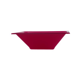 Plastic kom PS Vierkant fuchsia 12x12cm (12 stuks) 