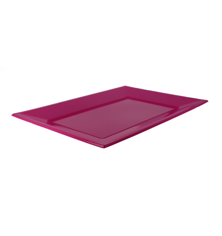 Plastic dienblad fuchsia 33x22,5cm (180 stuks) Plastic dienblad fuchsia 33x22,5cm (180 stuks)