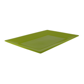 Plateau Plastique Pistache Rectang. 330x225mm (3 Utés)