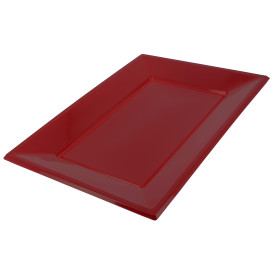 Plastic dienblad bordeauxrood 33x22,5cm (25 stuks) 